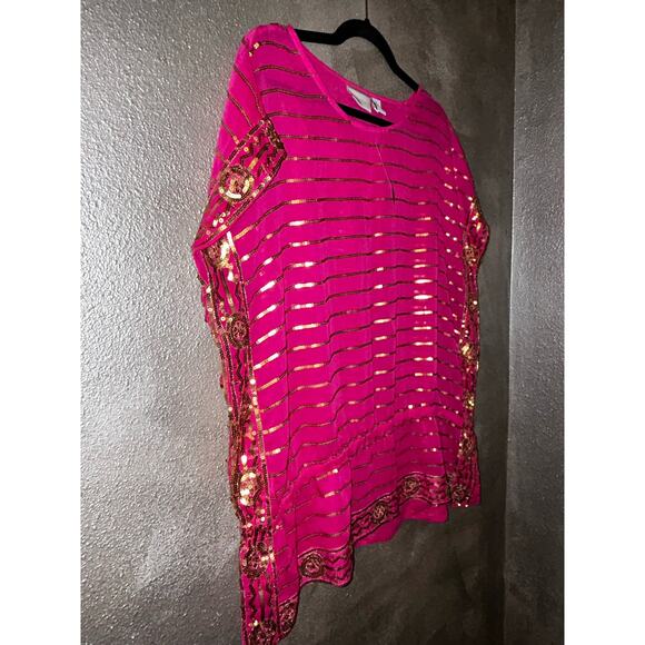 Chico’s  Sequin Spendor Lina  Summerberry  Top Blouse  XL  NWT - Picture 3 of 6